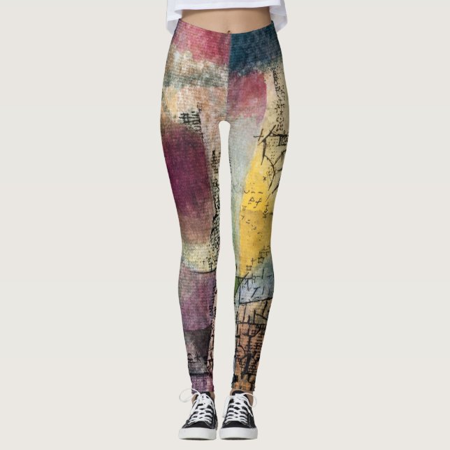 Abstrakt Art Leggings - Wearable Paul Klee Stil (Framsida)