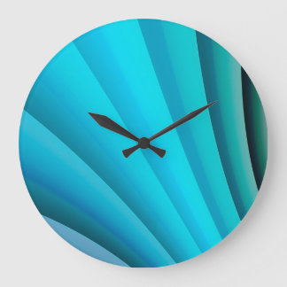 Abstrakt Art Light Blue Wave Stor Klocka