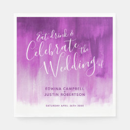 Abstrakt art lila mauve bröllop napkins pappersservett