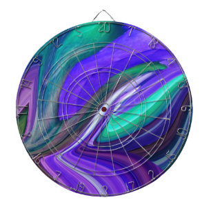 Abstrakt Art Lila N Teal Löv Darttavla