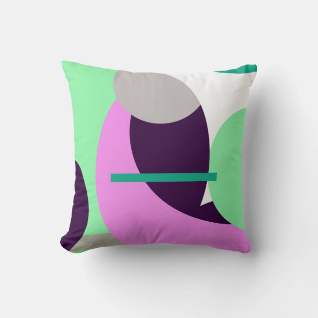 Abstrakt Art Lila Turcoise Cushion Dekorativ kudde (Framsida)