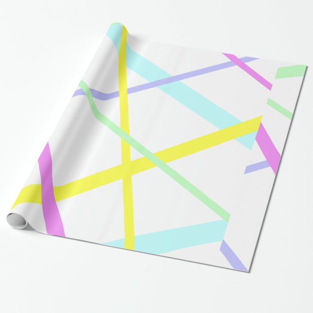 Abstrakt Art Linjer Wrapping Papper Presentpapper (Utrullad)