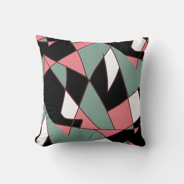 Abstrakt Art-målning av ett slags Pillow Cushion Kudde (Framsida)