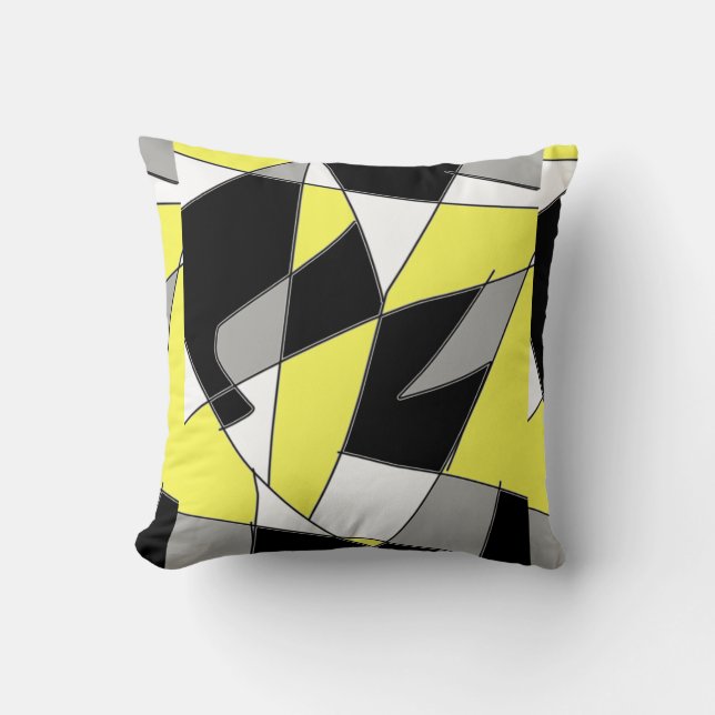 Abstrakt Art-målning av ett slags Pillow Cushion Kudde (Framsida)