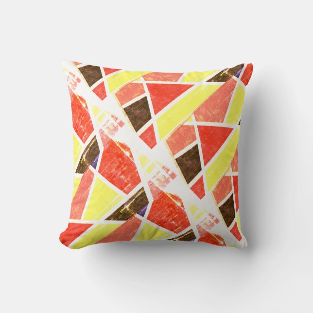 Abstrakt Art-målning av ett slags Pillow Cushion Kudde (Framsida)