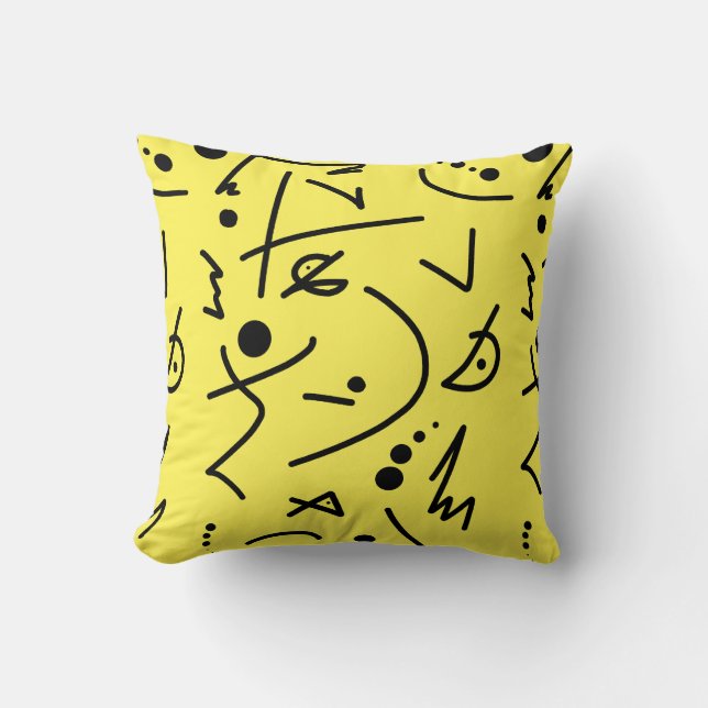 Abstrakt Art-målning av ett slags Pillow Cushion Kudde (Framsida)