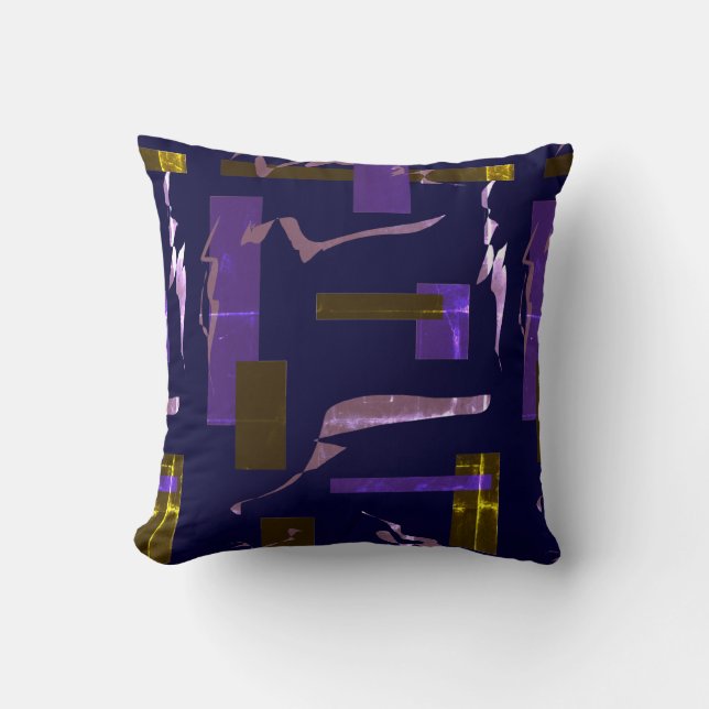Abstrakt Art-målning av ett slags Pillow Cushion Kudde (Framsida)