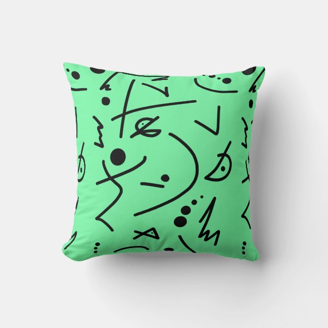 Abstrakt Art-målning av ett slags Pillow Cushion Kudde (Framsida)