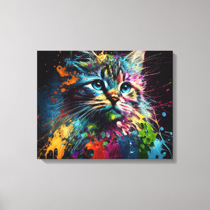 Abstrakt Art med ett katt-Kanvastryck Canvastryck
