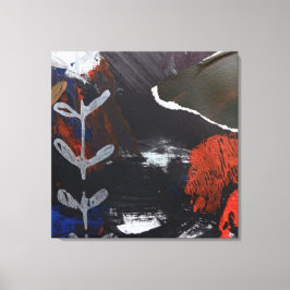 Abstrakt Art med Silver-, koppar- och röddetaljer Canvastryck