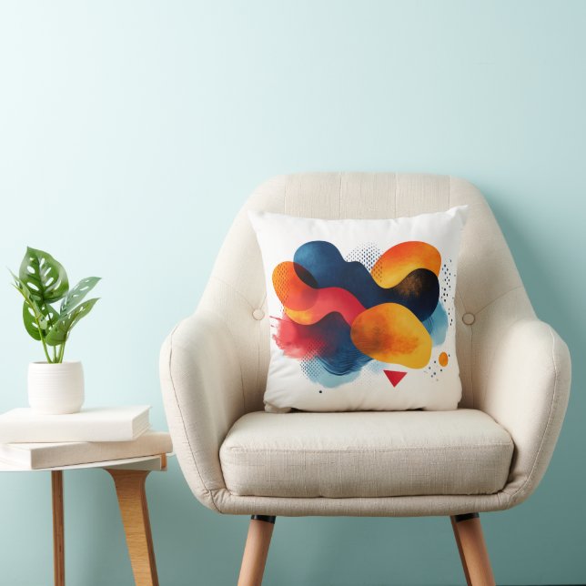 Abstrakt Art med Vibrant Färg Kudde (Stol)