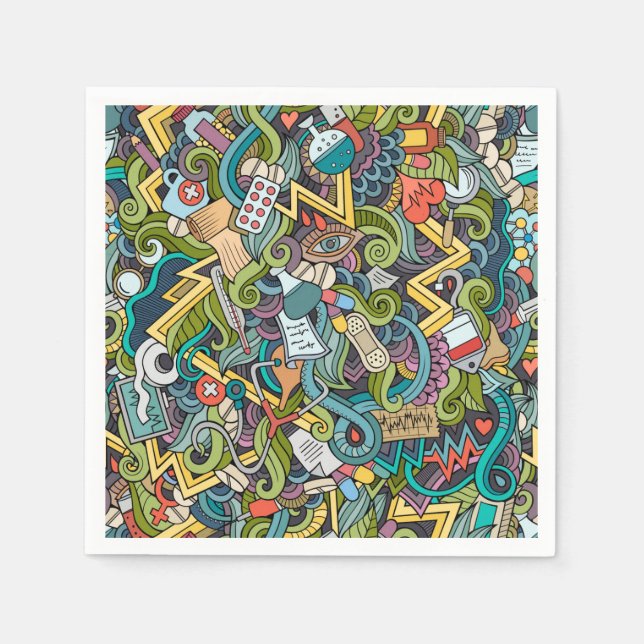 Abstrakt Art Medical Icon Mönster Pappersservett (Framsidan)