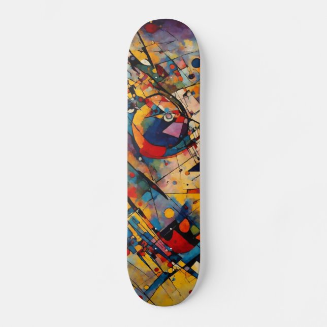Abstrakt Art Mini Skateboard Bräda 18,5 Cm (Framsida)
