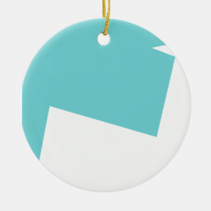 Abstrakt Art Minimalism Blue White Julgransprydnad Keramik