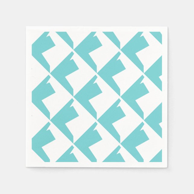 Abstrakt Art Minimalism Blue White Pappersservett (Framsidan)