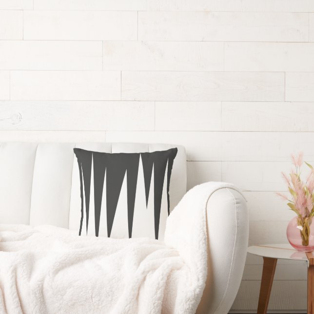 Abstrakt Art Minimalism Grått White Linjer Kudde (Soffa)