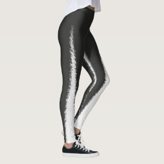 Abstrakt Art Minimalism Grått White Linjer Legging