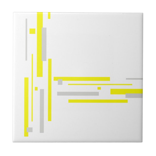 Abstrakt Art Minimalism Gult Grått Kakelplatta (Framsidan)