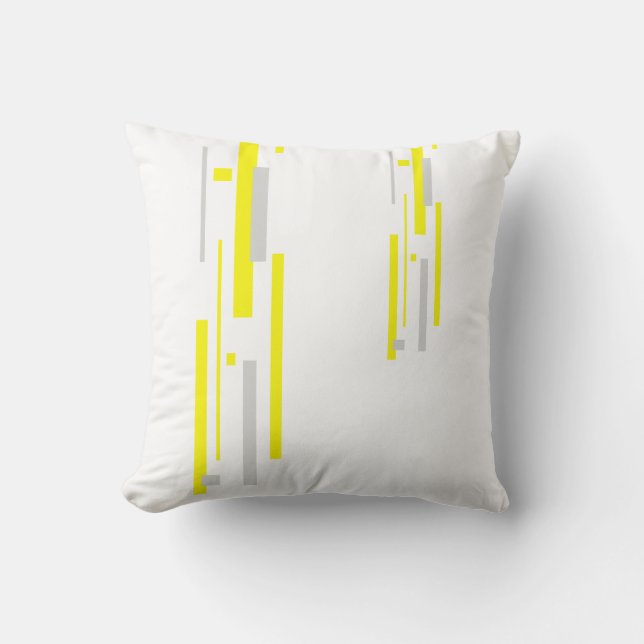 Abstrakt Art Minimalism Gult Grått Pillow Cushion Kudde (Framsida)