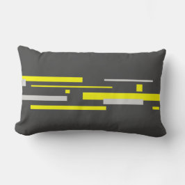 Abstrakt Art Minimalism Gult Grått Pillow Cushion Lumbarkudde