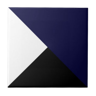 Abstrakt Art Minimalism Mörk blått Black White Kakelplatta