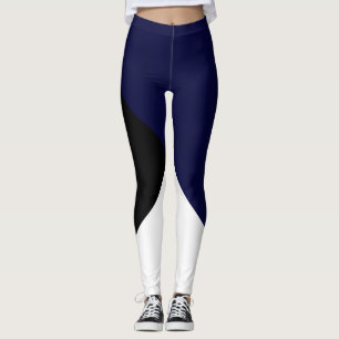 Abstrakt Art Minimalism Mörk blått Black White Leggings