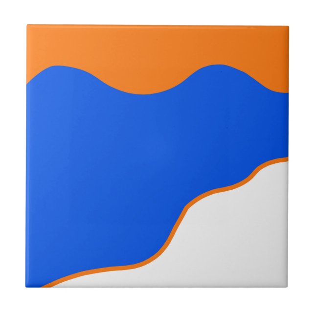 Abstrakt Art Minimalism Pastel Orange Blue Kakelplatta (Framsidan)