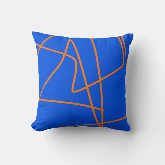Abstrakt Art Minimalism Pastel Orange Blue Kudde (Framsida)