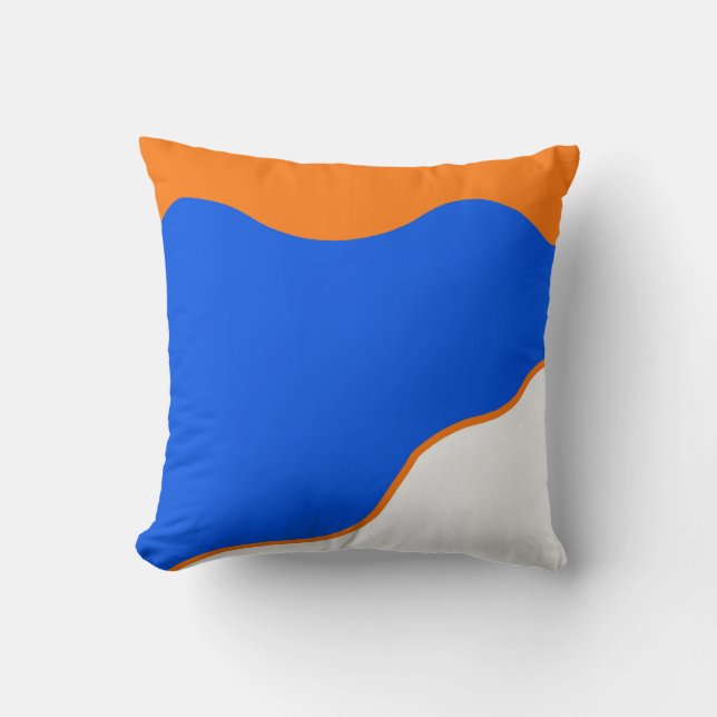 Abstrakt Art Minimalism Pastel Orange Blue Kudde (Framsida)