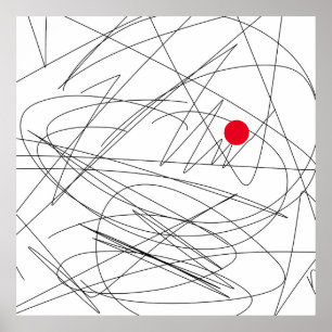 Abstrakt Art Minimalism Red Dot Focus Poster