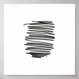 Abstrakt Art Minimalistic Grått White Poster