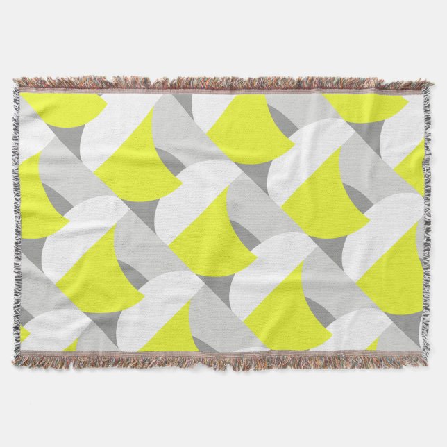Abstrakt Art Minimalistisk Gult Grått Blanket Filt (Framsidan)