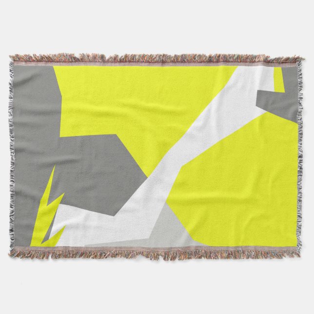 Abstrakt Art Minimalistisk Gult Grått Blanket Filt (Framsidan)