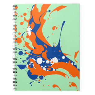 Abstrakt Art Mint Grönt Modern Art-färg stänk Anteckningsbok Med Spiral