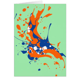 Abstrakt Art Mint Grönt Modern Art-färg stänk Hälsningskort