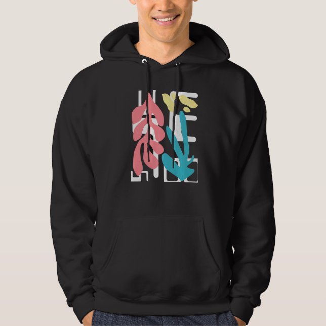 Abstrakt Art Modern Aesthetic-utseende färgstark d Hoodie (Framsida)
