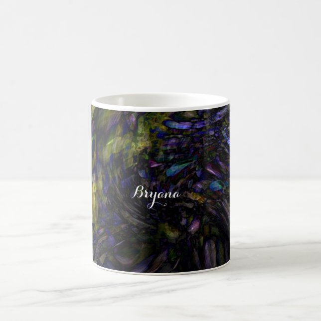 Abstrakt Art Modern Färg Stänk Konstnärliga färger Kaffemugg (Center)