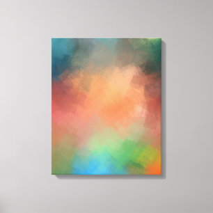 Abstrakt Art Modern Gult för färgad röd blå Grönt Canvastryck