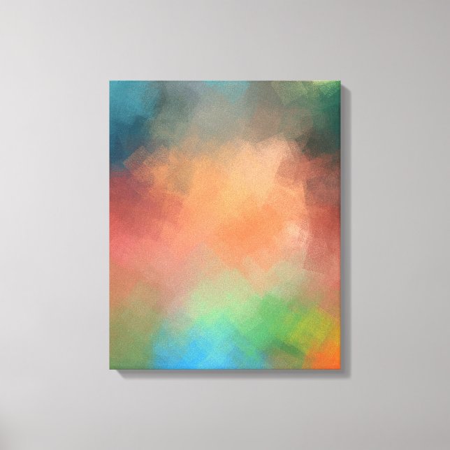 Abstrakt Art Modern Gult för färgad röd blå Grönt Canvastryck (Framsida)