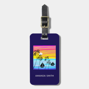 Abstrakt Art Modern Tropical Sunset Sailing Bagagebricka