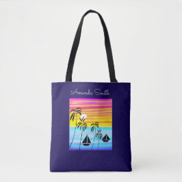 Abstrakt Art Modern Tropical Sunset Sailing Tygkasse