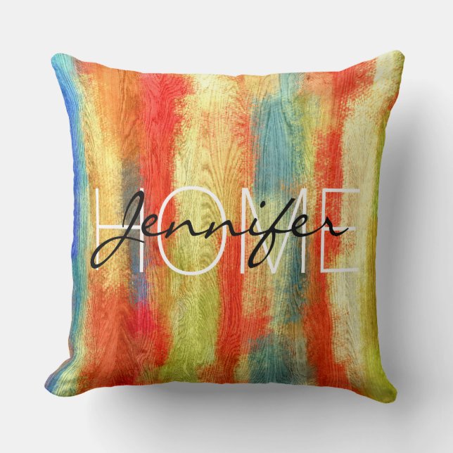 Abstrakt Art Modern Wood Grain Kudde (Framsida)