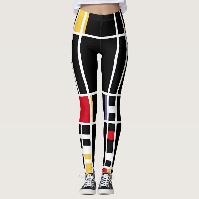 Abstrakt Art Mondran"Trafalgar Square" negativare Leggings (Framsida)