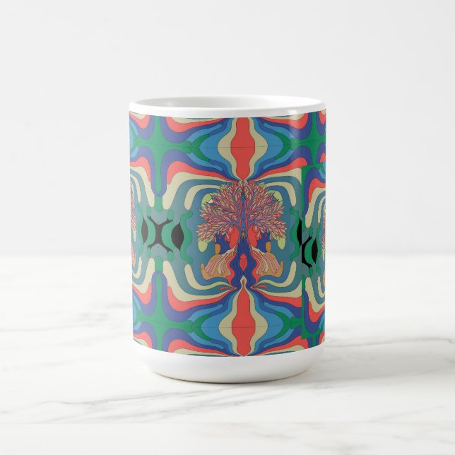 Abstrakt Art Mönster 15 oz.Kaffe mugg (Center)