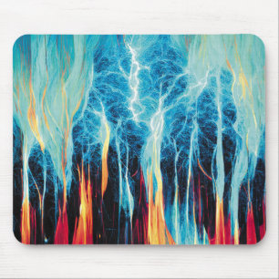 Abstrakt Art Mönster Red and Blue Electric Energy Musmatta