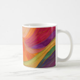 Abstrakt Art mugg med orange, grönt, rött färg