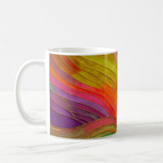 Abstrakt Art mugg med orange, grönt, rött färg
