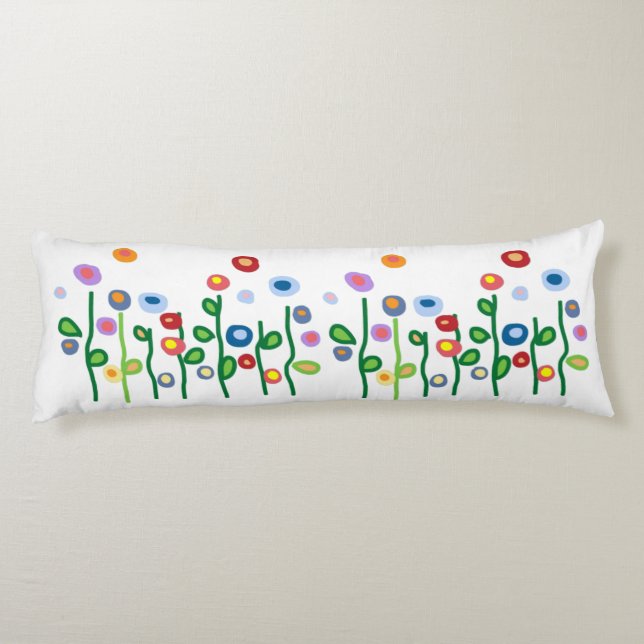 Abstrakt art nouveau snyggt blommor kroppskudde (Baksidan)