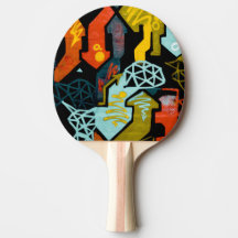 Abstrakt Art of Arrows Ping Pong Paddles