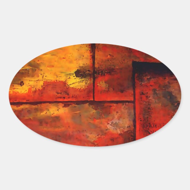 Abstrakt Art Ovalt Klistermärke (Framsida)
